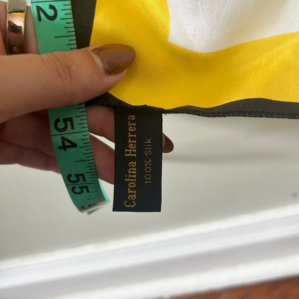 Carolina Herrera Yellow and Black Polka Dot Scarf - Picture 5 of 5